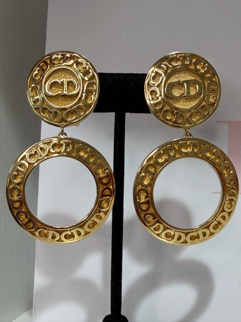 RARE Dior Logo Drop Earrings